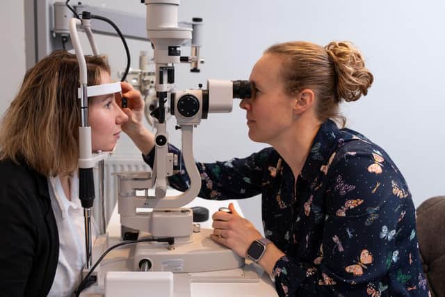 Roz Giles at Davis Optometrists providing sport vision services.