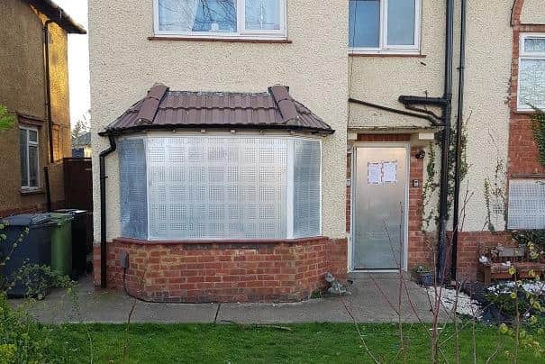 Police have closed this house in Irthlingborough Road, Finedon