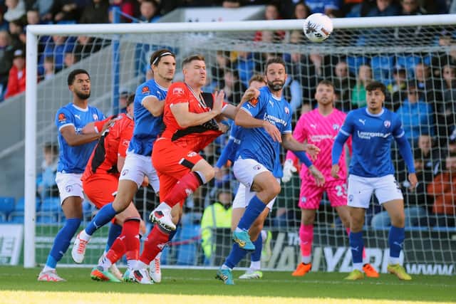 Action from the Poppies' 5-0 FA Cup defeat at Chesterfield (Picture: Peter Short)