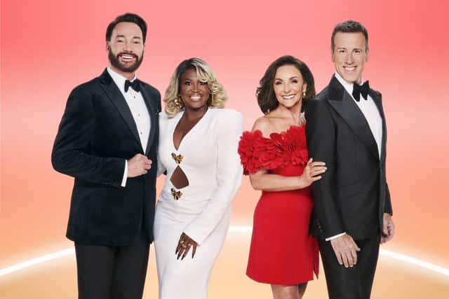 Strictly Come Dancing judges (left to right) Craig Revel Horwood, Motsi Mabuse, Shirley Ballas and Anton Du Beke. Photo credit: Rob Parfitt/BBC