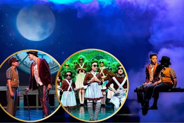 An Alfie Pringle (Willy Wonka) and Benjamin O'Brien (Charlie Bucket) double-act stole the show at The Core Corby. Images: Timea Kovacs