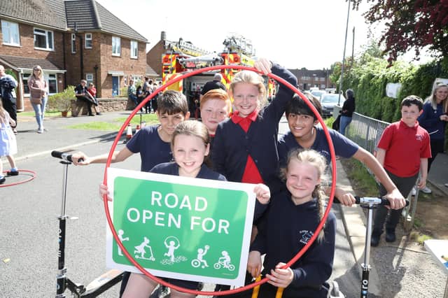 Children enjoyed having the road to play in