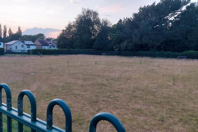 One of the Swanspool Gardens bowling greens has fallen into disrepair