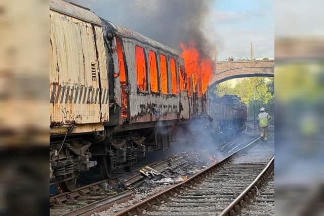 Bosses were made aware of the fire at 6pm on Wednesday evening - Photo by Dale West/Rushden Historical Transport Society