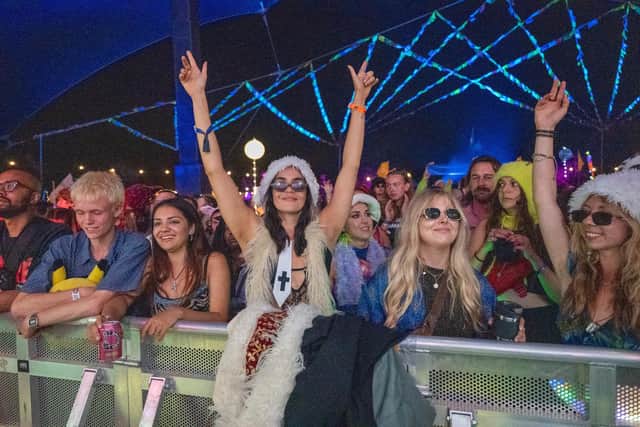 Festival goers watching acts perform at last year's Shambala festival.