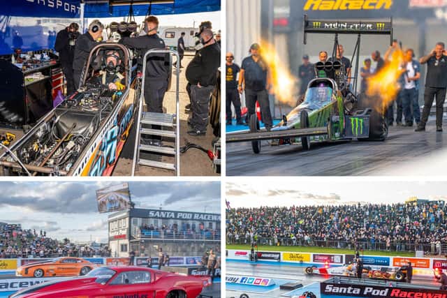 There will be plenty going on at Santa Pod near Wellingborough over the spring Bank Holiday weekend (Credit: Dave Jones/Callum Pudge/Santa Pod)