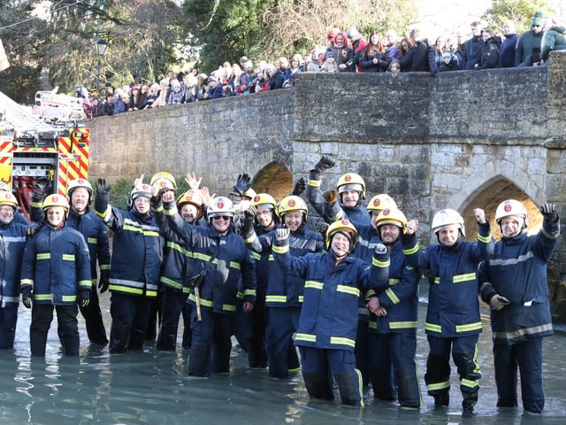Geddington Volunteer Fire Brigade vs Northants Fire and Rescue firefighters at the annual Geddington Squirt
The victorious Geddington team