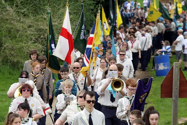 Scouts Parade: Kettering: Wicksteed Park, St George's Day Parade for the Glendon District Scouts  2018