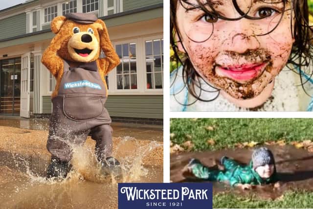 World Puddle Jumping Championships organised by Wicksteed Park/ Wicky Bear, and previous world champions Luna Rudd from Northampton and Theo Burkett-Watkins from Wales