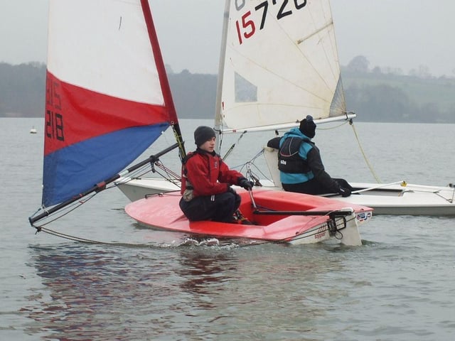 Waiting for the starting signal for a practice race.