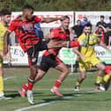 Leon Lobjoit in action for Kettering against Harborough Town (Picture: Phil Passingham)
