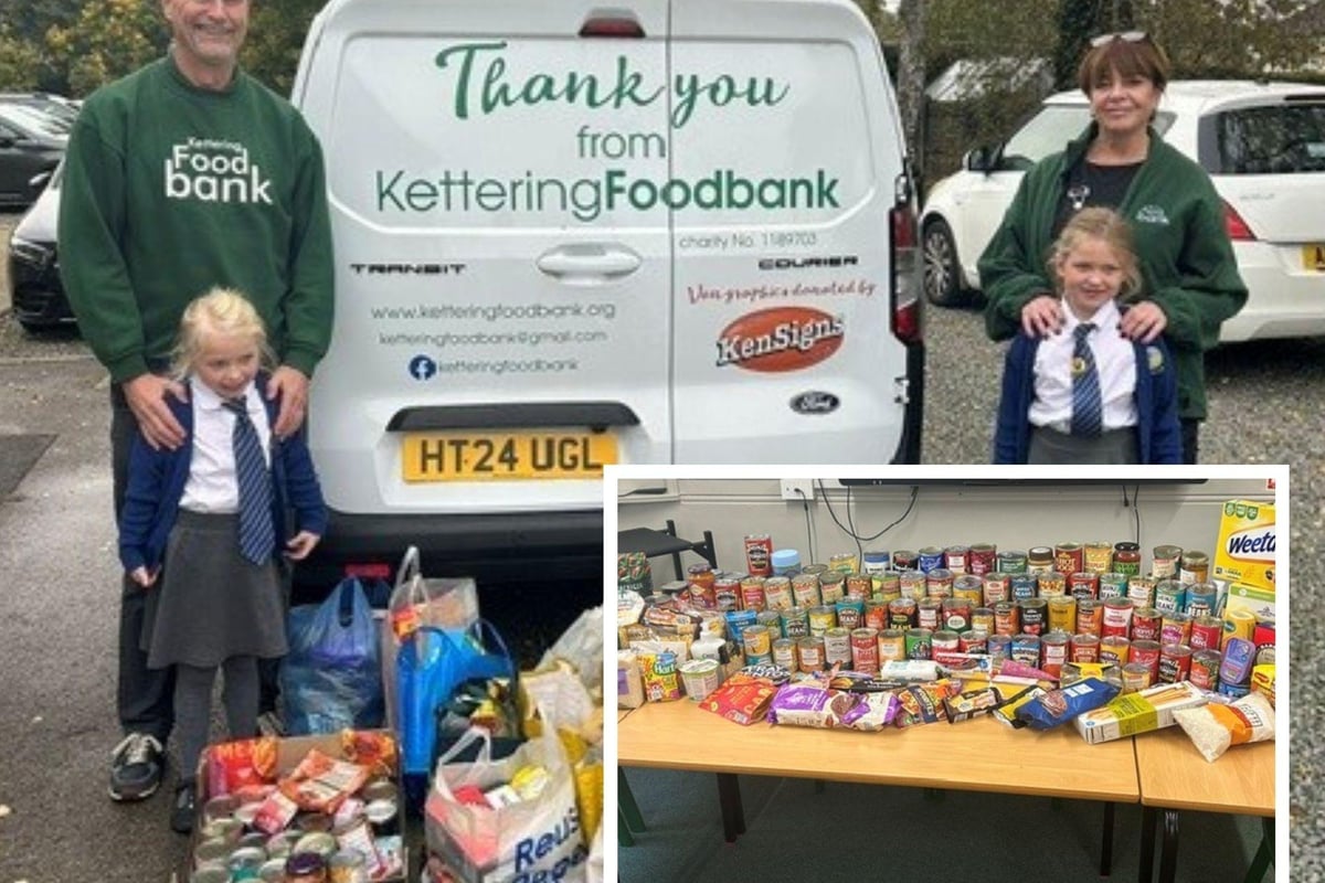 School makes donation to Kettering Food Bank to help other families in need