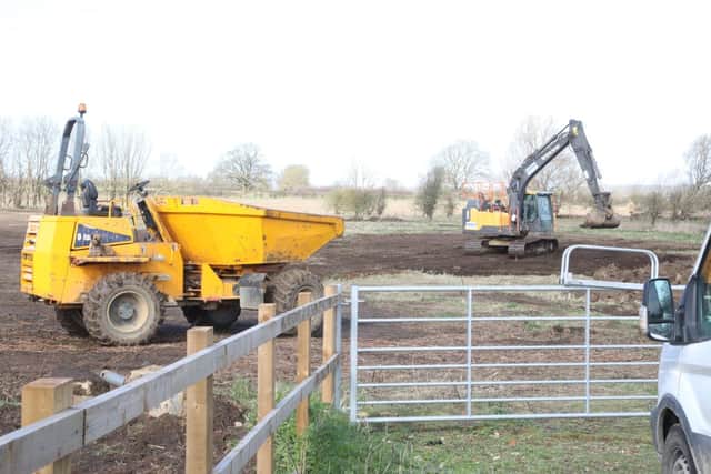 The site off the A605 at Warmington is being levelled-off. Image: Alison Bagley Photography
