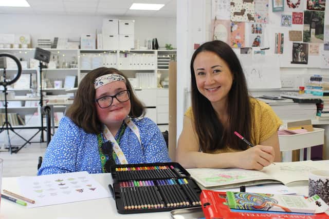 Millie Broughton with illustrator Johanna Basford