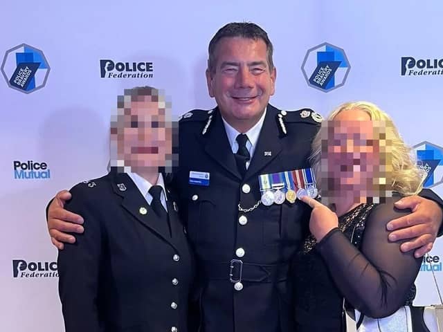 Nick Adderley wearing his medals at the Police Bravery Awards/Police Federation