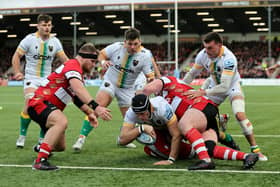 Alex Coles scored in the win at Gloucester last weekend and will make his 100th Saints appearance on Saturday (photo by David Rogers/Getty Images)