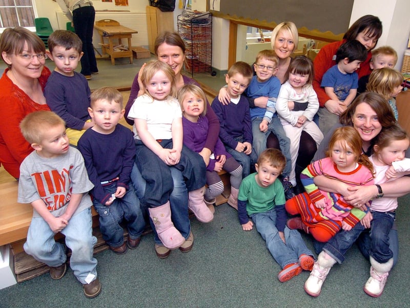 Children and staff in 'The Snug' part of the nursery in 2010