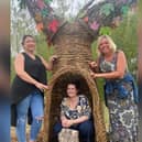 Tree of Hope at The Green Patch Kettering with l-r Kimberley Lawson,  Fern Gibson, (Northamptonshire Community Foundation) and Kate Williams