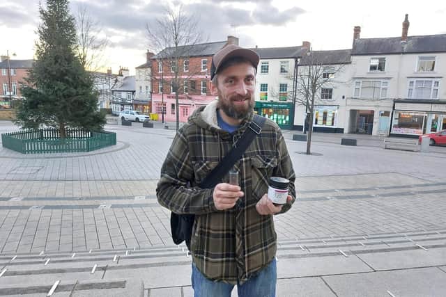 Andy Byatt with his medical cannabis.
