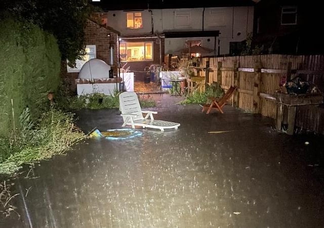 Waverley Road - Dez Dell's garden underwater