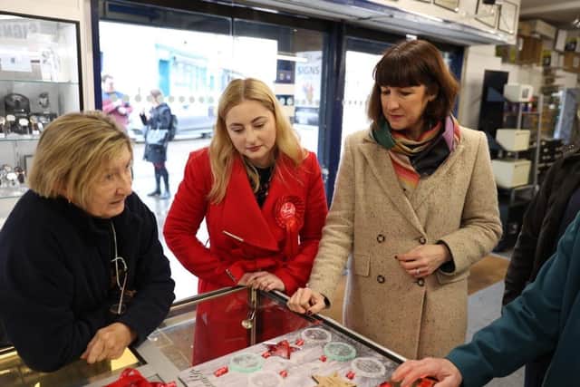 Rachel Reeves and Gen Kitchen visited locally-owned businesses in Wellingborough town centre