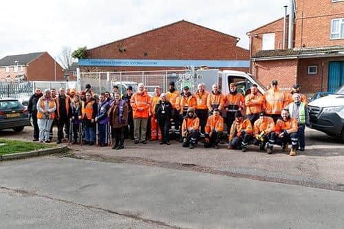 A team of volunteers and staff tackled the rubbish dumped on the Hemmingwell estate in Wellingborough
