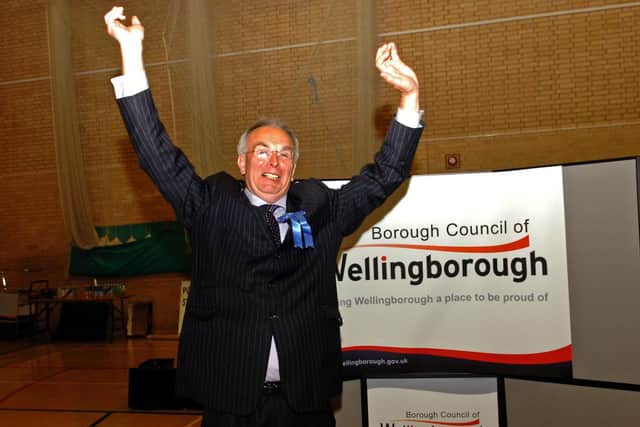 Conservative  candidate Peter Bone celebrates his re-election in May 2010