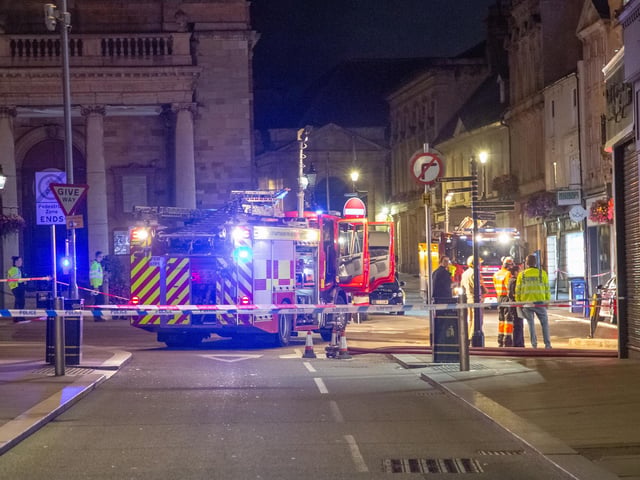The fire on Tuesday August 22 in Bridge Street, Northampton. Picture by Will Lacey