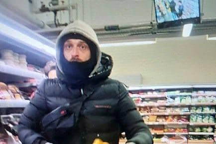 A man seen on CCTV may have information about the theft of meat from M&S/Northants Police