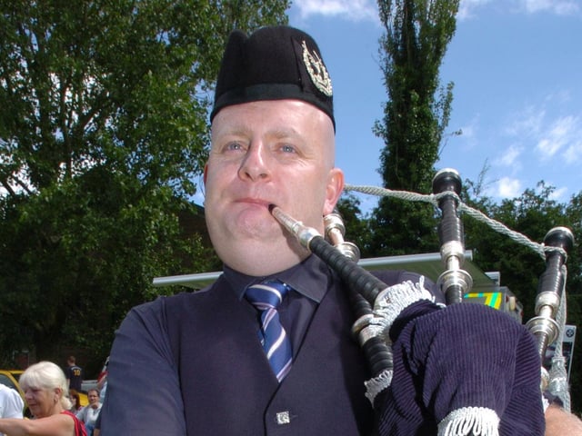 Corby Highland Gathering 2008: The Grampian Association Pipe Band piper Paul Dickson.