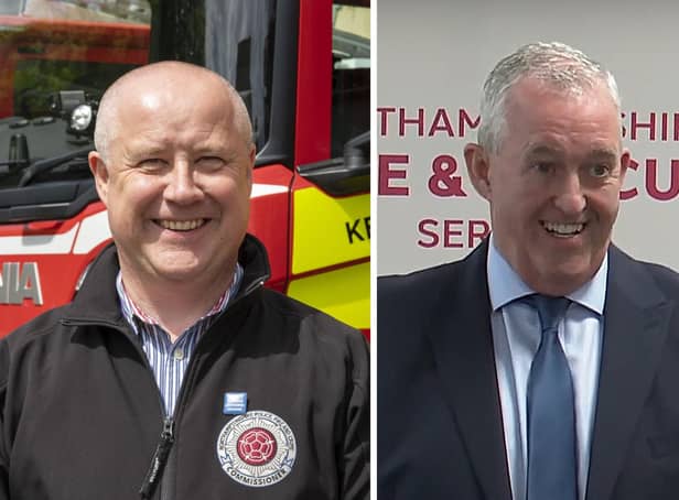Commissioner Stephen Mold (left) has named Mark Jones as his preferred candidate to be new Northamptonshire Chief Fire Officer
