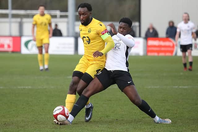 AFC Rushden & Diamonds boss Elliot Sandy was full of praise for skipper Joel Nketia (Picture: Phil Passingham)