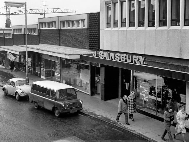 J Sainsbury in Gold Street, Kettering in February 1974