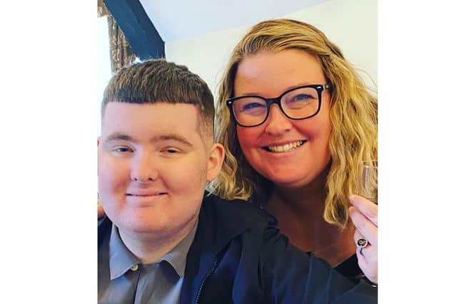 Bradley Hadman with mum Rebecca Hadman