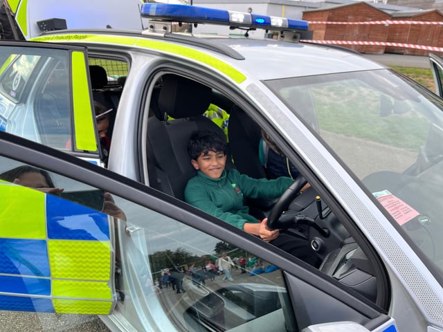 Corby Neighbourhood Policing brought a police car, giving children the chance to meet officers and explore the vehicle.
