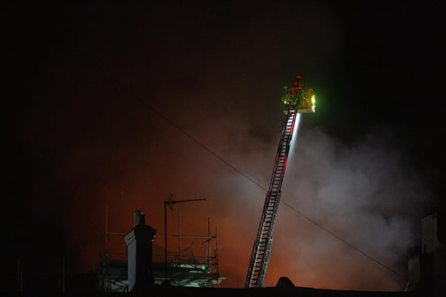 The fire on Tuesday August 22 in Bridge Street, Northampton. Picture by Will Lacey