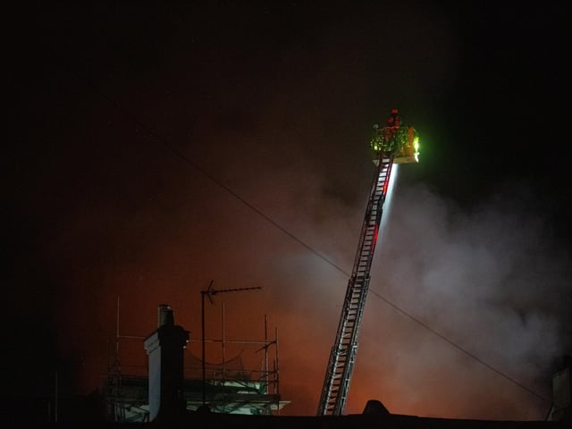 The fire on Tuesday August 22 in Bridge Street, Northampton. Picture by Will Lacey