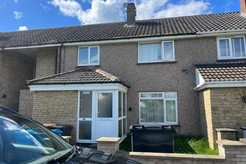 This five-bed mid-terrace house on the quiet Beanfield estate has three tenants and two vacant rooms. It's described as an 'investment property' in the catalogue and last sold for £182,000 in 2021.