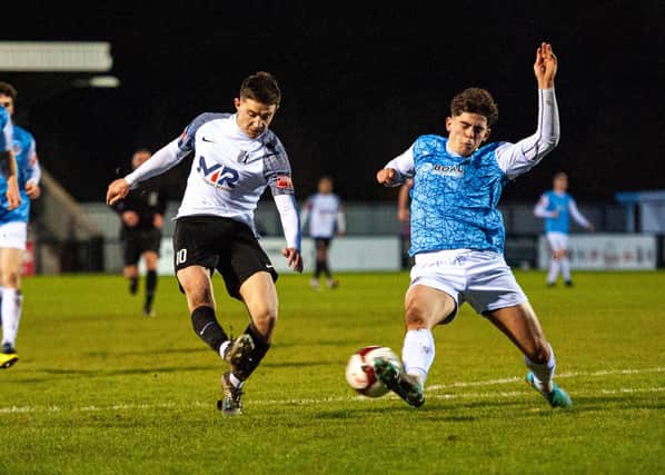 Corby on the attack against Loughborough Dynamo (Picture: Jim Darrah)