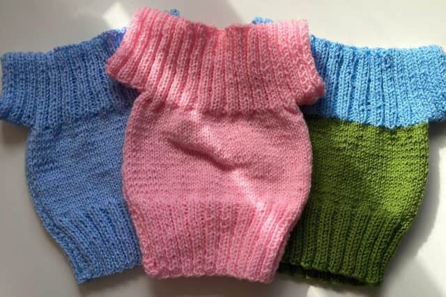 Knitted items for baby boutique