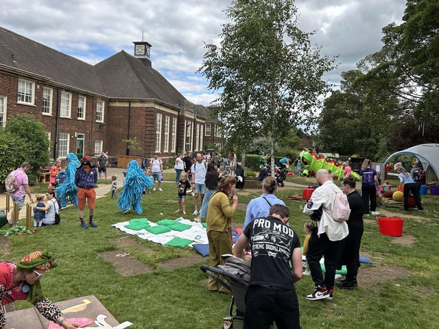 Messy play, painting, dancing and circus workshops at Pen Green last year.