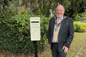 The new memorial post box in Raunds