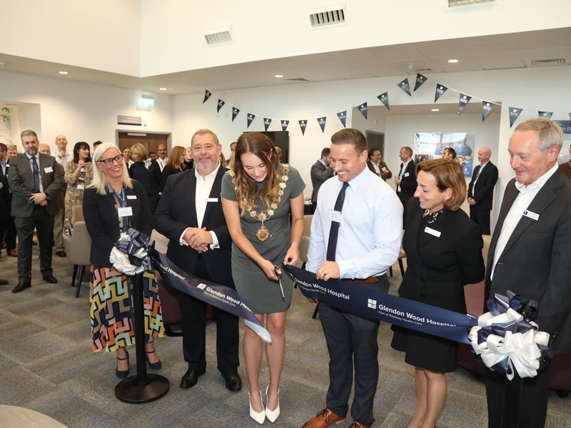 The ribbon is cut on the £21.98m Glendon Wood Hospital near Kettering