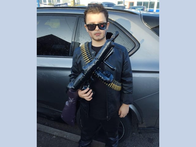 Jaylan aged 10 as The Terminator