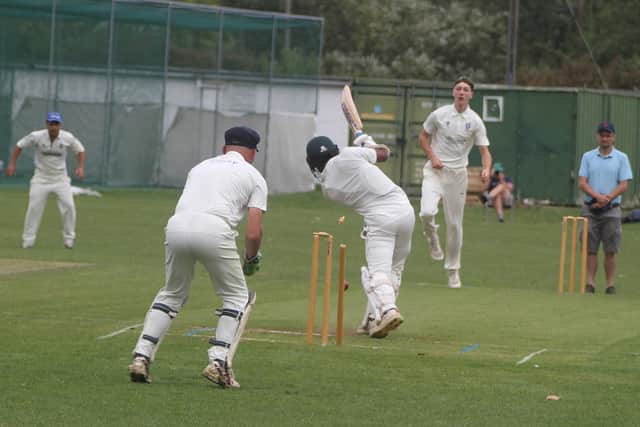 Wicket-taking action from the Division 14 clash between Kettering Town Vs and Horton House IVs (Picture: Finbarr Carroll)