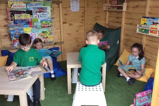 Pupils enjoy the new facility at Christopher Reeves VA Primary School