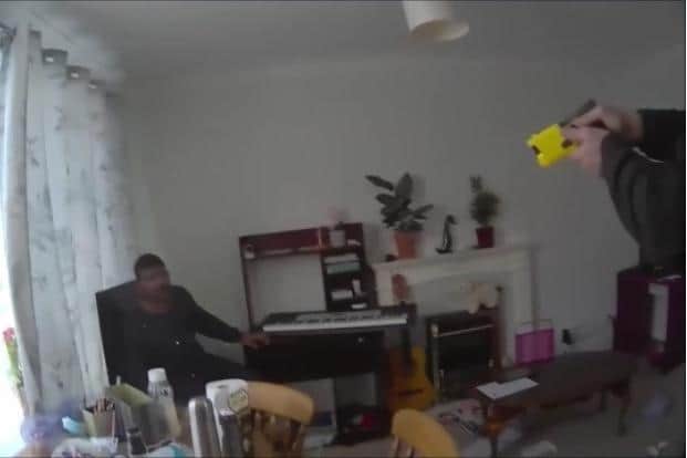 The moment an officer points their Taser at Chelavalel