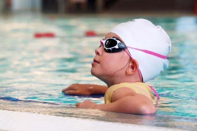 Rose in the water during one of her swimming lessons