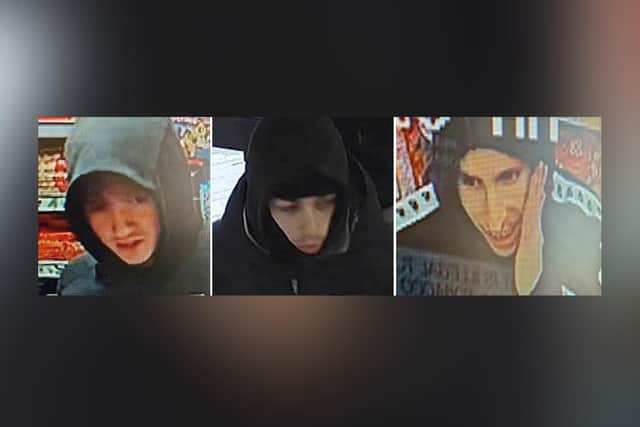 Police want to talk to these three males. Photo: Northamptonshire Police.