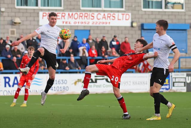 Action from Kettering's 4-0 loss at AFC Telford United (Picture: Peter Short)